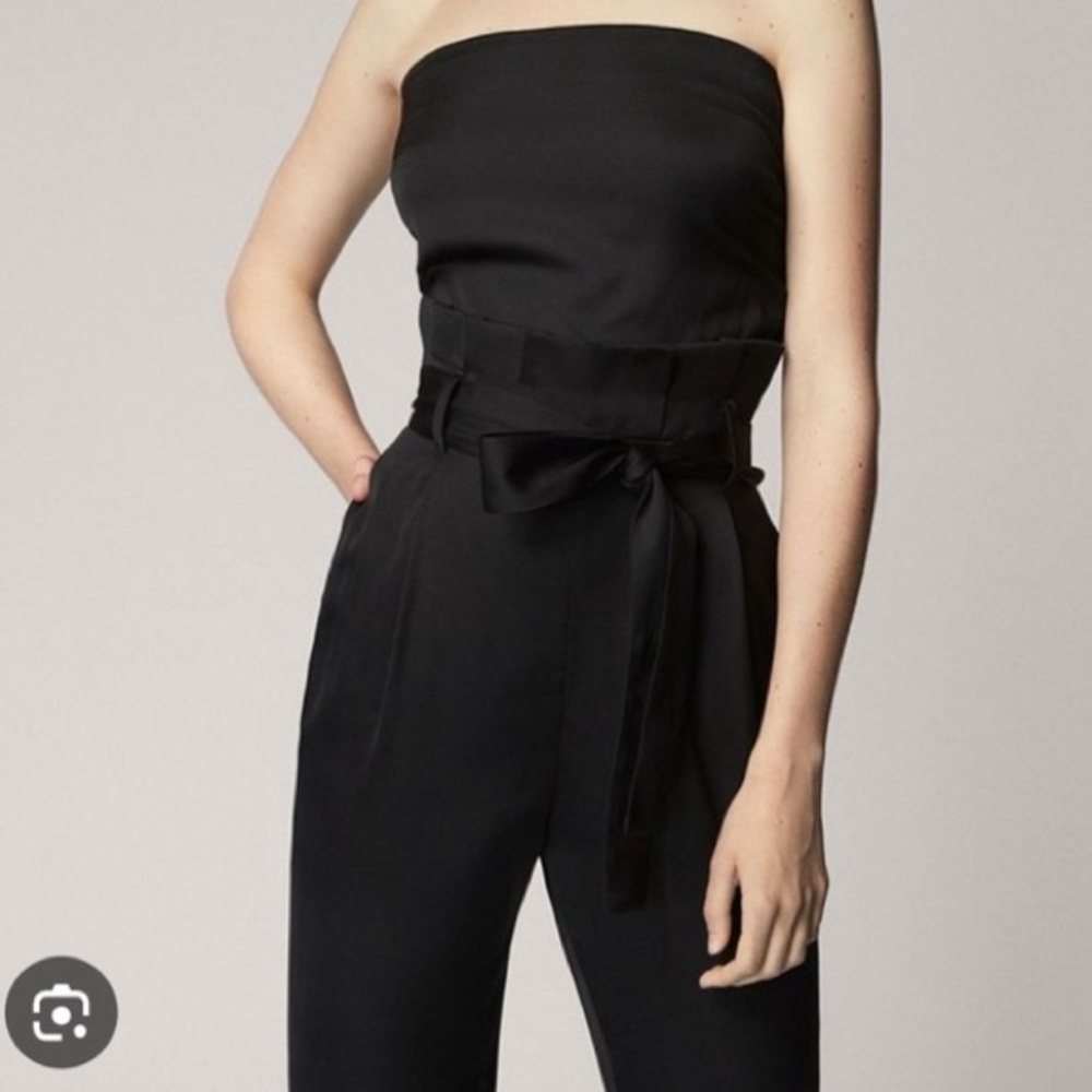 Massimo Dutti Black Strapless Tailored Jumpsuit - Size 4 NWT